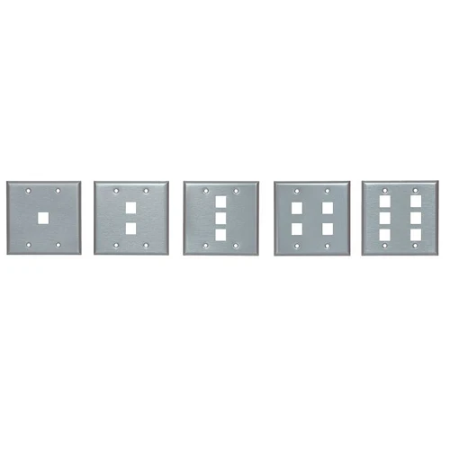 2 Port Single Gang UMJ Stainless Steel Faceplate FP02SS