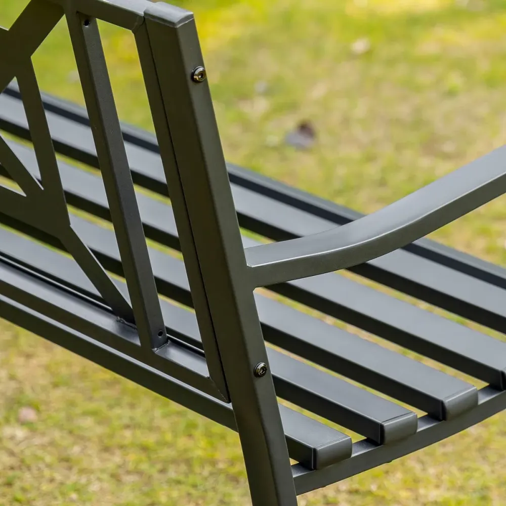Premium para Exteriores Banco de jardín Outsunny 2 plazas negro