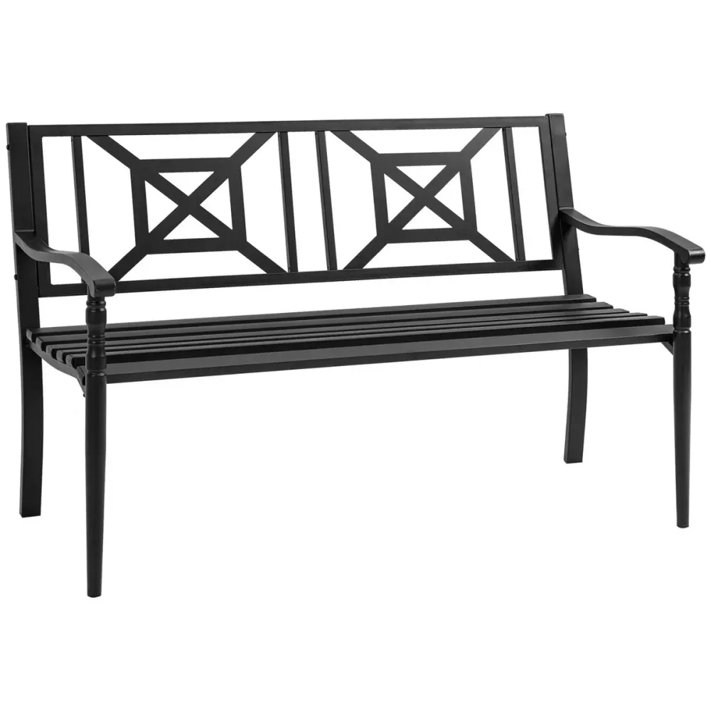 Premium para Exteriores Banco de jardín Outsunny 2 plazas negro