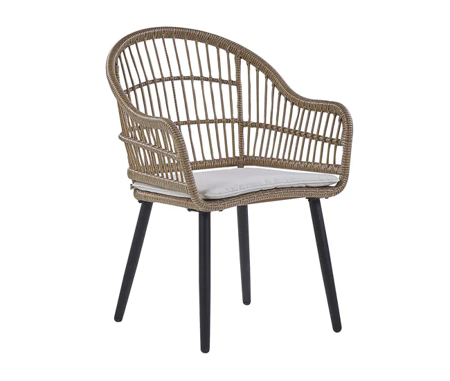 Premium para Exteriores Conjunto de jardín 6 plazas de ratán beige/natural/negro ALIANO II