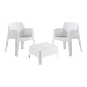 Shaf Costa - Set de muebles de exterior 2 plazas color blanco con Protección UV