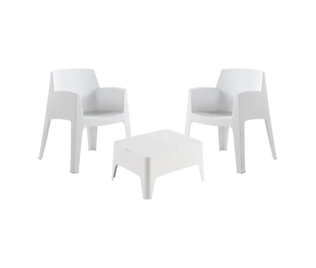 Shaf Costa - Set de muebles de exterior 2 plazas color blanco con 2 ños de Garantí