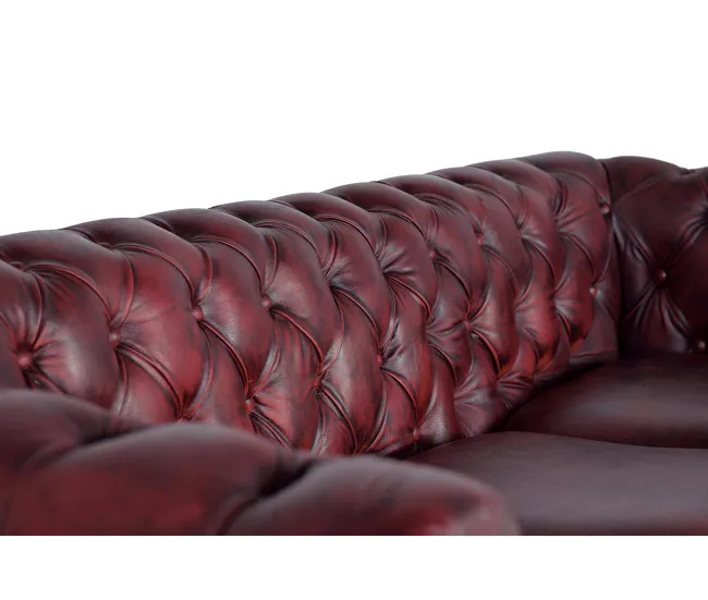 SILLON CHESTER 3 PLAZAS Marrón.Giner y Colomer 72x86x200 con Cordón de Ajuste