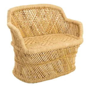 Sofa de niño 2 plazas de bambu original de 62x30x48.5 cm con Cordón de Ajuste