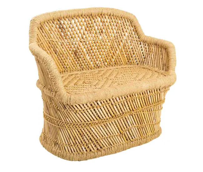 Sofa de niño 2 plazas de bambu original de 62x30x48.5 cm con Cordón de Ajuste