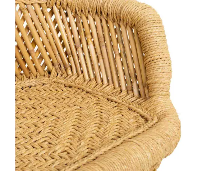 Sofa de niño 2 plazas de bambu original de 62x30x48.5 cm con Cordón de Ajuste