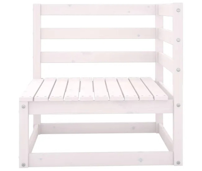 Sofás de esquina de jardín 2 uds blanco madera maciza de pino Fácil de Colocar