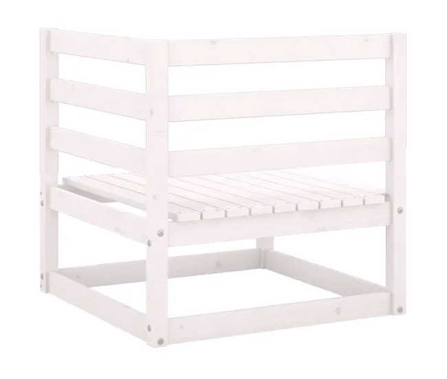 Sofás de esquina de jardín 2 uds blanco madera maciza de pino Fácil de Colocar