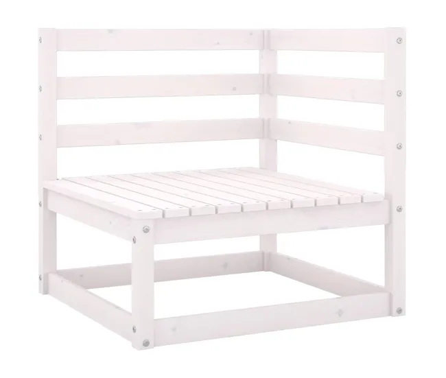 Sofás de esquina de jardín 2 uds blanco madera maciza de pino VidaXL con Protección UV