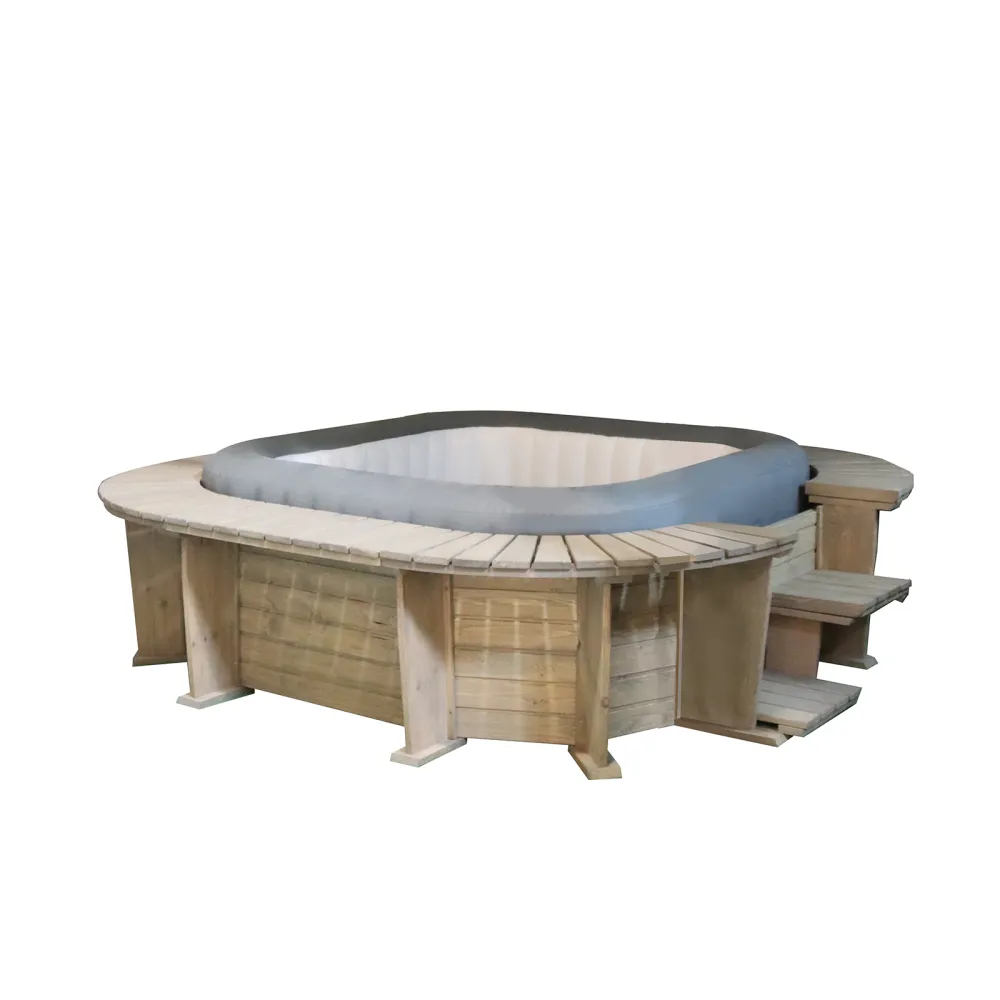 Spa hinchable con estructura de madera panelada k2o seychelles 250x275x71 c | Envío Rápido
