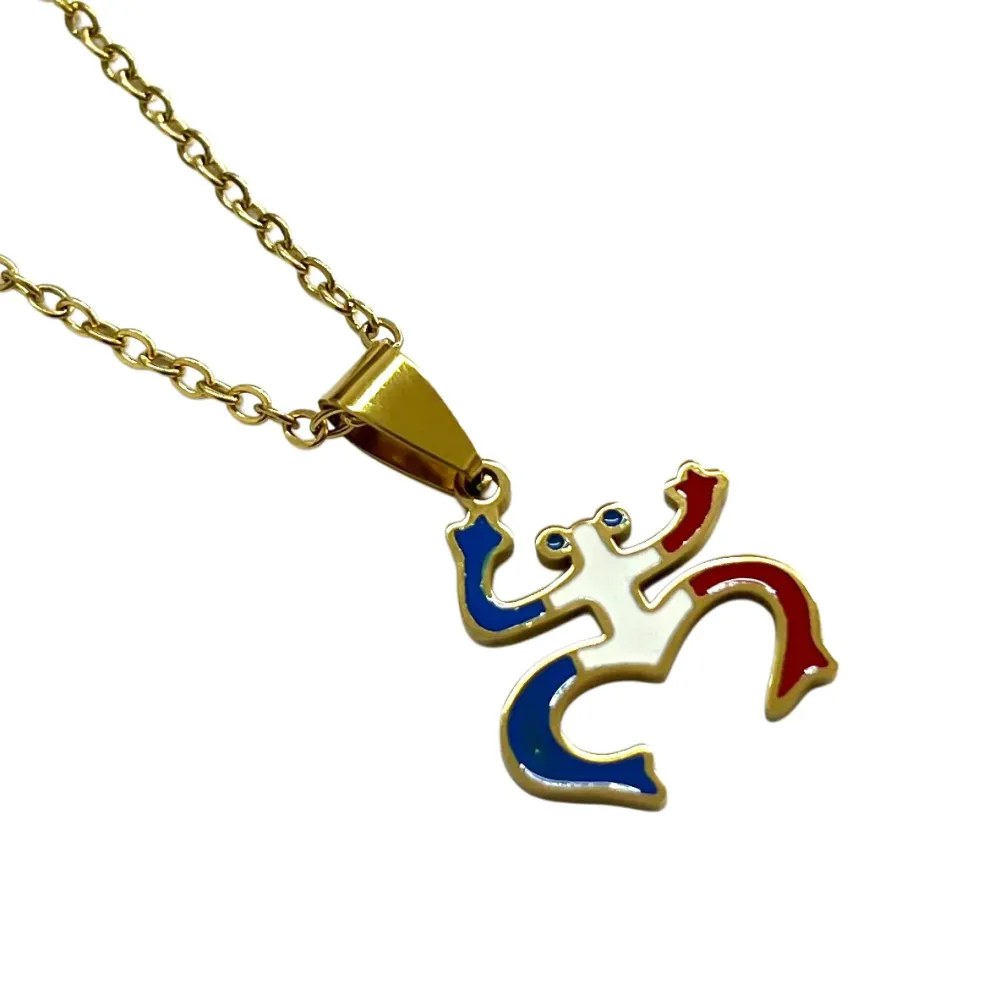 Gancho Pastoril Coqui Taíno de Puerto Rico, Stainless Inoxidable, Charm/Pendant Plata