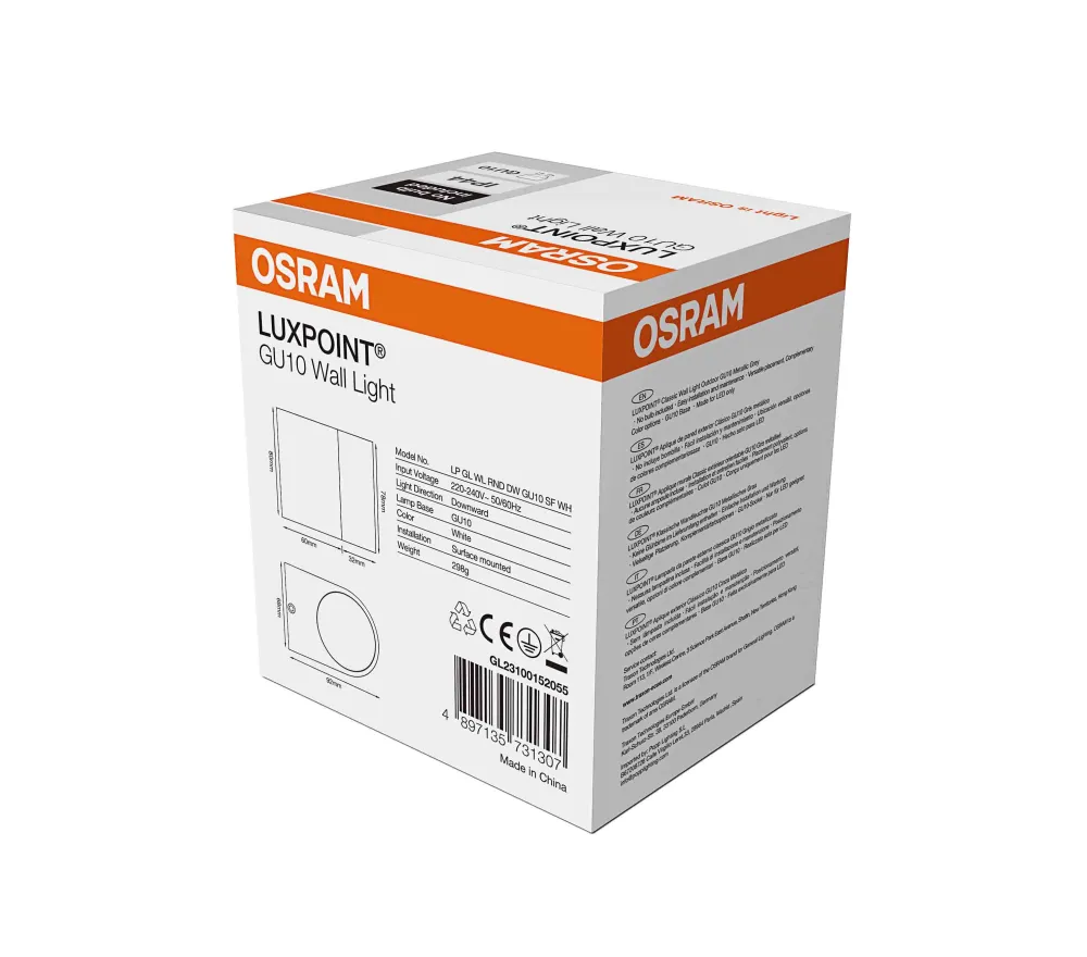 None luxpoint® aplique de pared exterior atemporal gu10 blanco