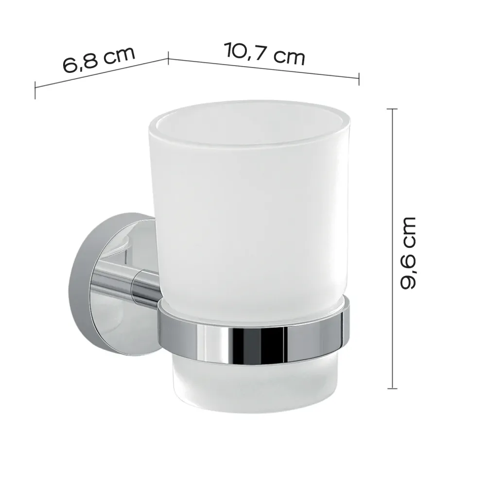 Premium para Jardín Portaspazzolini de pared en acero inoxidable Eros de Gedy - Cromado