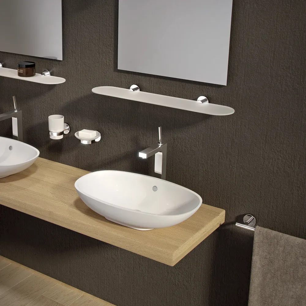 Premium para Jardín Portaspazzolini de pared en acero inoxidable Eros de Gedy - Cromado