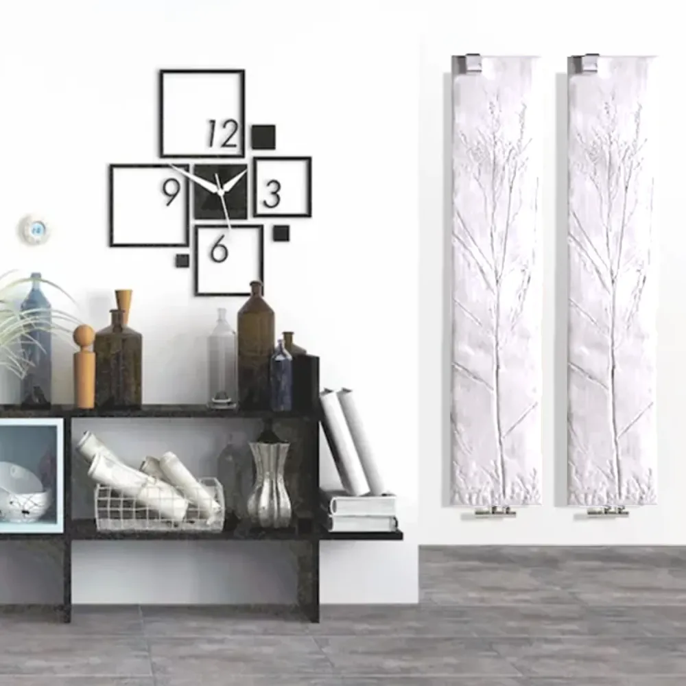 Termoarredo piastra modello Ginko 110x30 cm interasse 5 cm - Bianco con Forma de Espiral