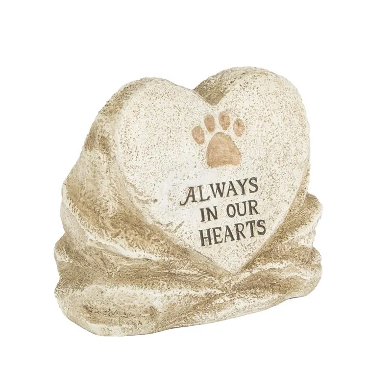 Gerson Always Our Hearts Paw Print Memorial Stone Porch Decor 1 each (Pack 12)