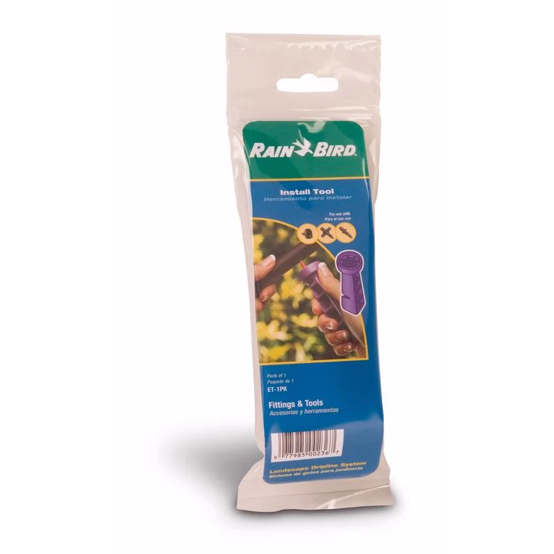 Herramienta de instalación de riego por goteo Rain Bird de plástico morado de 0,03 GPH, 1,2 L x 8,4 H x 4,4 W pulgadas.