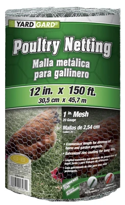 Red galvanizada para aves de corral de 12 pulgadas x 150 pies YardGard