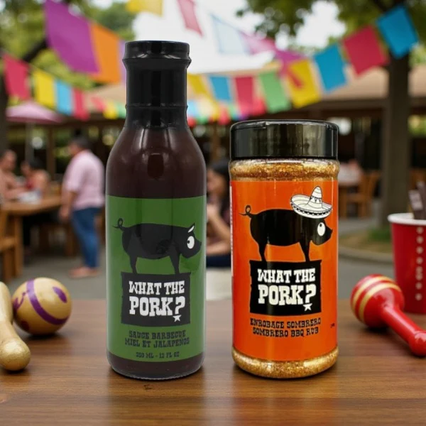 Duo What Pork – Épice Sombrero & Sauce BBQ Miel Jalapeño (Style Mexicain)