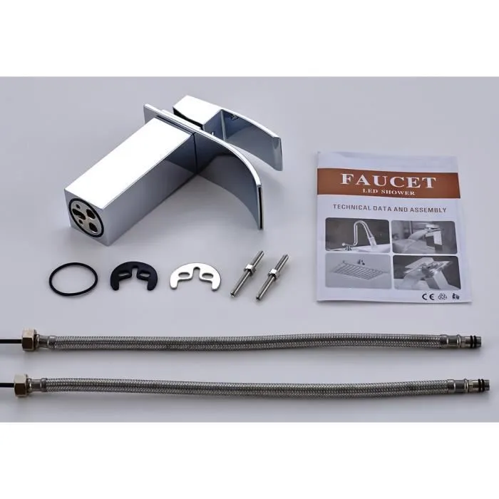Cecipa grifo para fregadero en cascada de latón - modelo de un orificio - (Certificado IPX4)