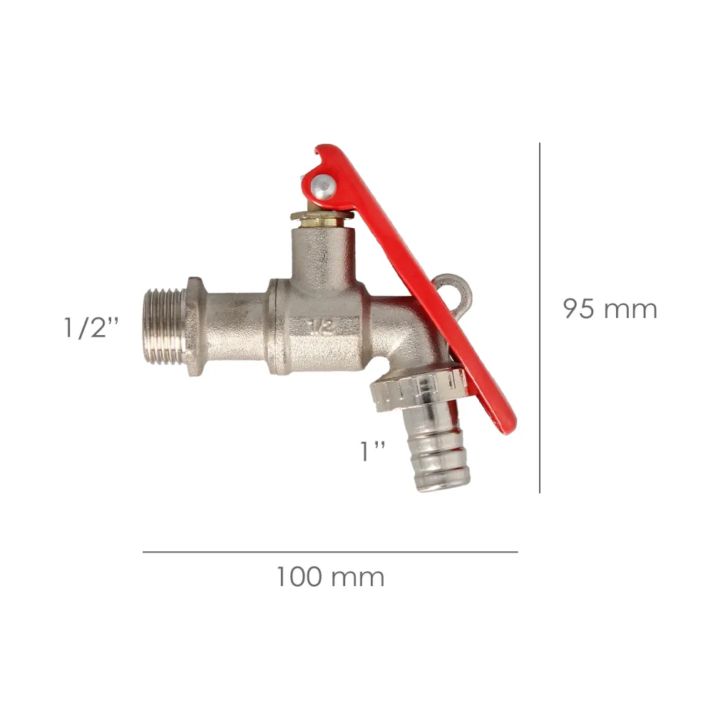 Grifo Esfera 1/2" Con Sistema De Bloqueo Por Candado Grifo Jardin Exterior, Grifo Con Bloqueo y Conector Manguera para Rie...