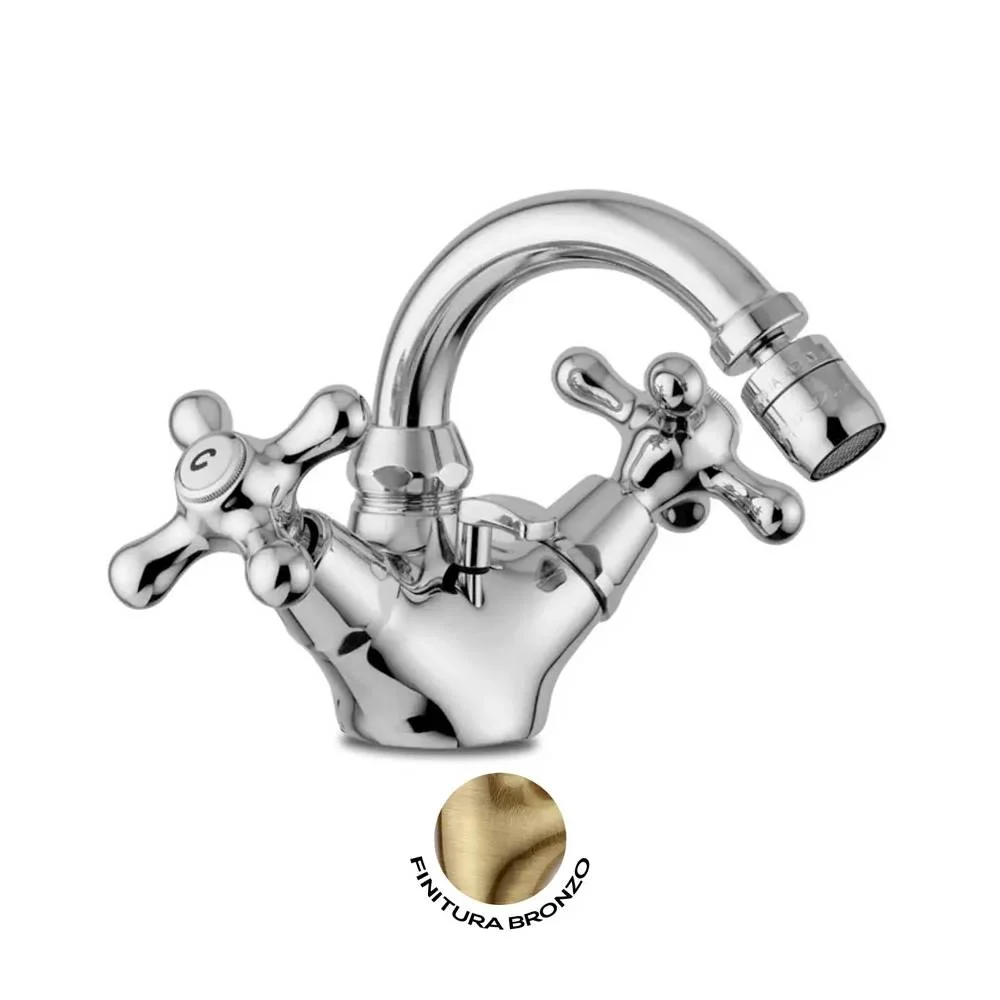 Grifo monomando para bidé con desagüe serie Iris modelo IRV137BR Bronce Paffoni para Riego Nocturno