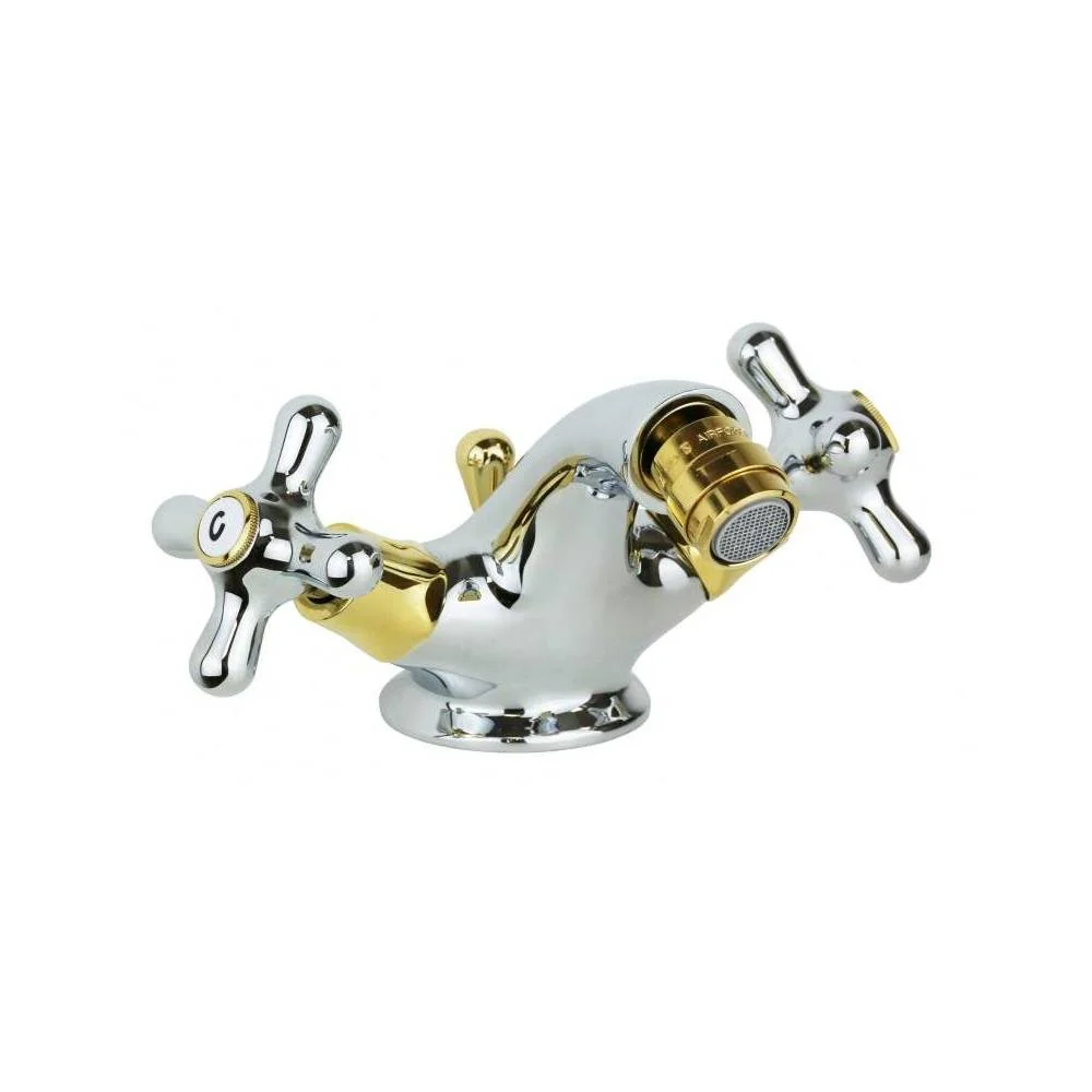 Kit de Tubo Exudante Grifo monomando para bidé con desagüe serie Iris modelo IRV125CO cromado oro Paffoni