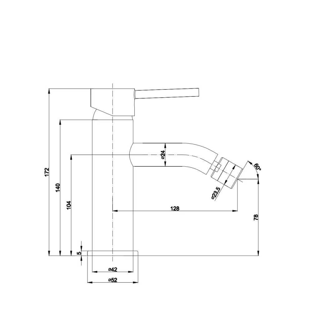 Profesional Certificado Grifo mezclador para bidé RubiFlux serie Diamante Negro - Negro Opaco