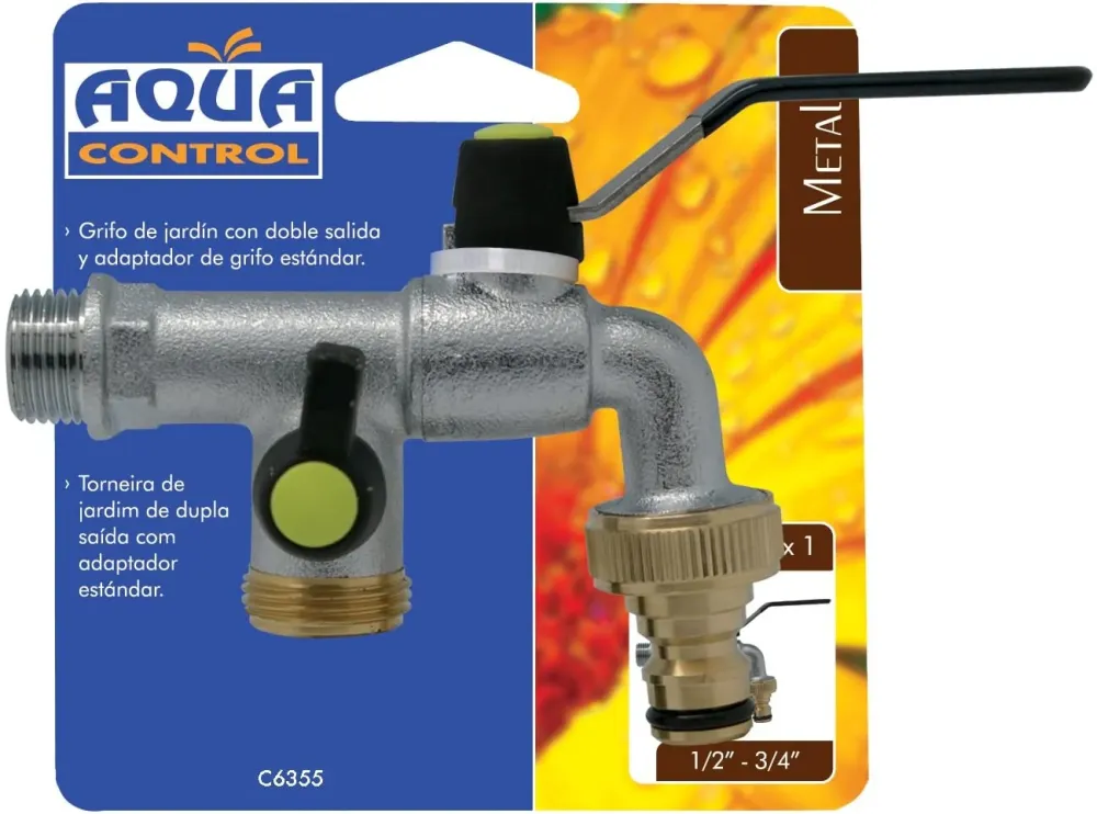 Programador de Riego Digital Aqua Control C6355 - Grifo doble de jardín. Calidad premiun.