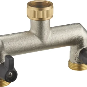 Resistente la Intemperie Conector de boquilla de riego automático de latón con doble salida recta