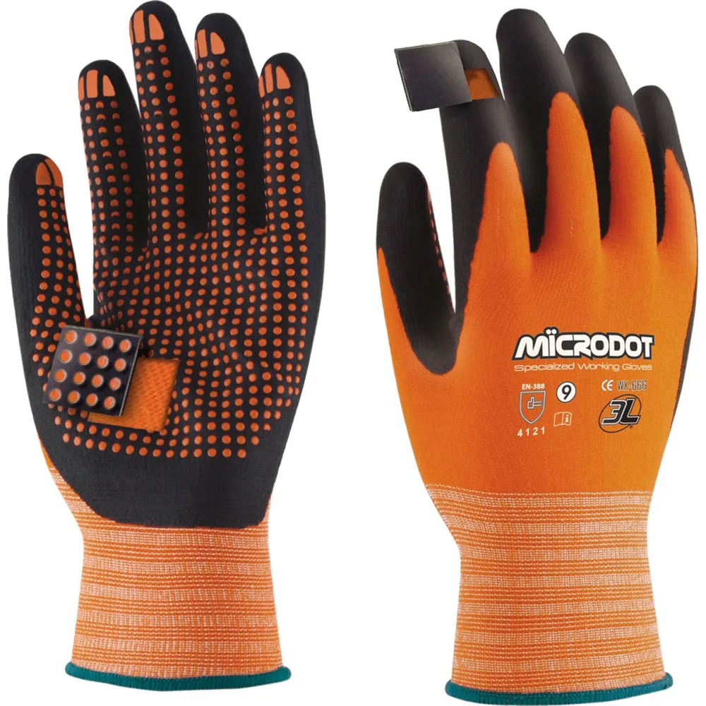 Guante microdot wx-666 t/9 con 2 Pares de Rodilleras