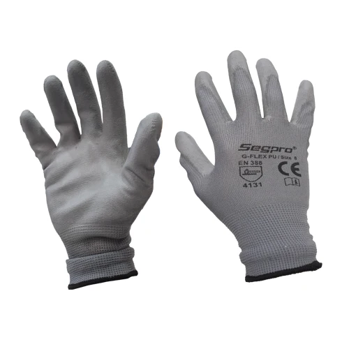 Guantes Palma Pu Gris Gpugflex Segpro para Jardineros Profesionales
