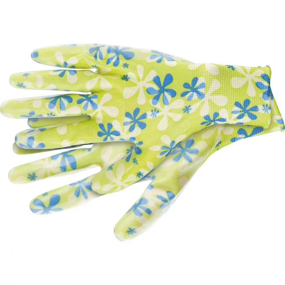Palisad - guantes de jardín de poliéster y nitrilo - s con 2 Pares de Rodilleras
