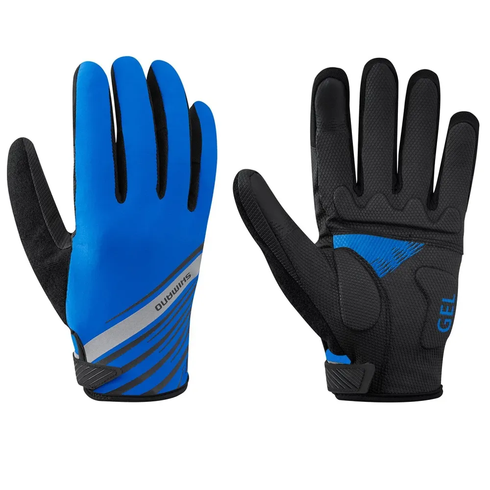 Shimano Guante CW-GLBS-TS12M Azul Talla M con Ajuste de Velcro