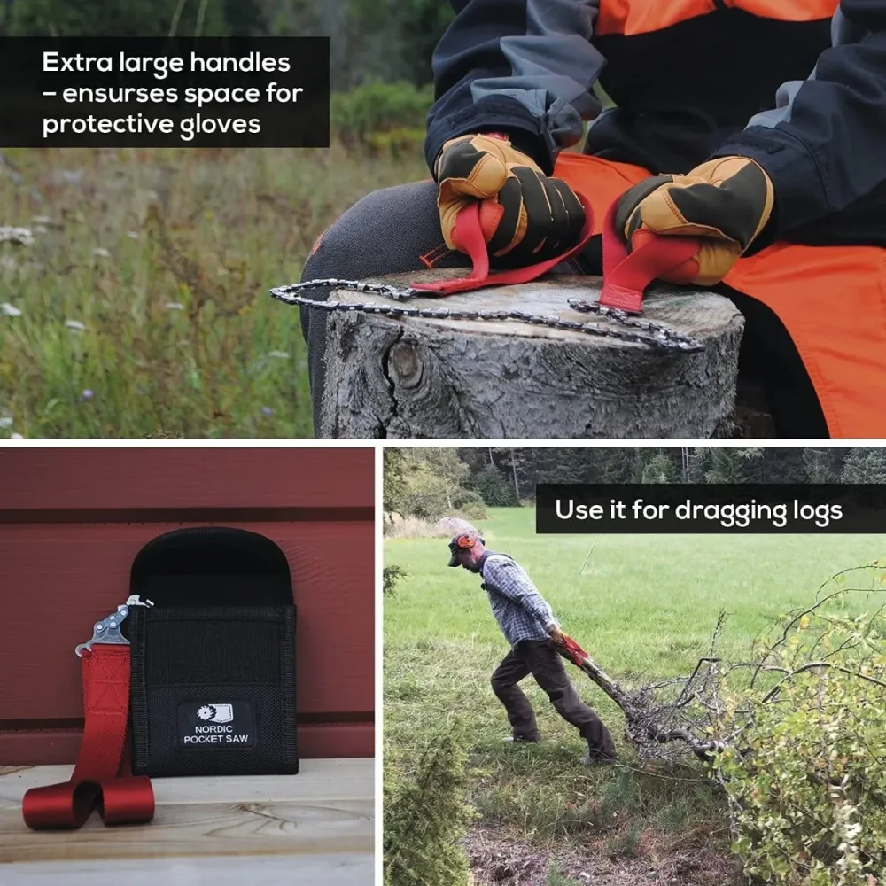 Nordic Pocket Saw Manijas verdes de calidad de motosierra tradicional de emergencia de emergencia al aire libre