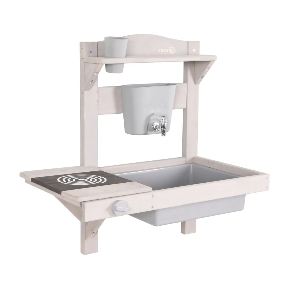 Cucina da appendere con accessori - legno certificato FSC - verniciato grigio Set de 5 Piezas