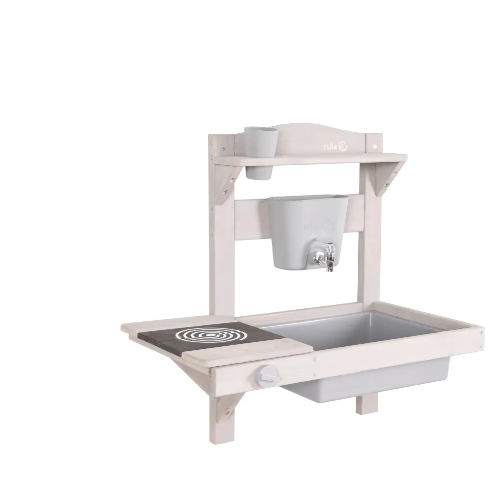 Cucina da appendere con accessori - legno certificato FSC - verniciato grigio Set de 5 Piezas