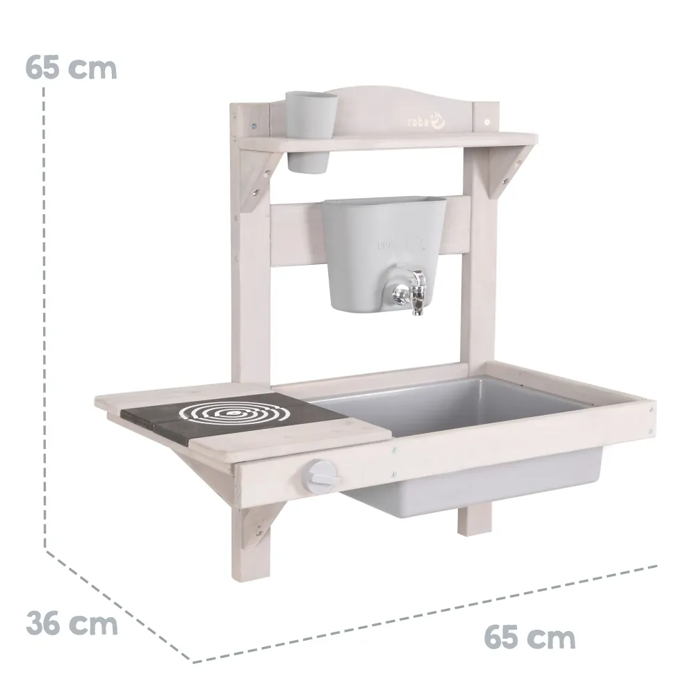 Cucina da appendere con accessori - legno certificato FSC - verniciato grigio Set de 5 Piezas