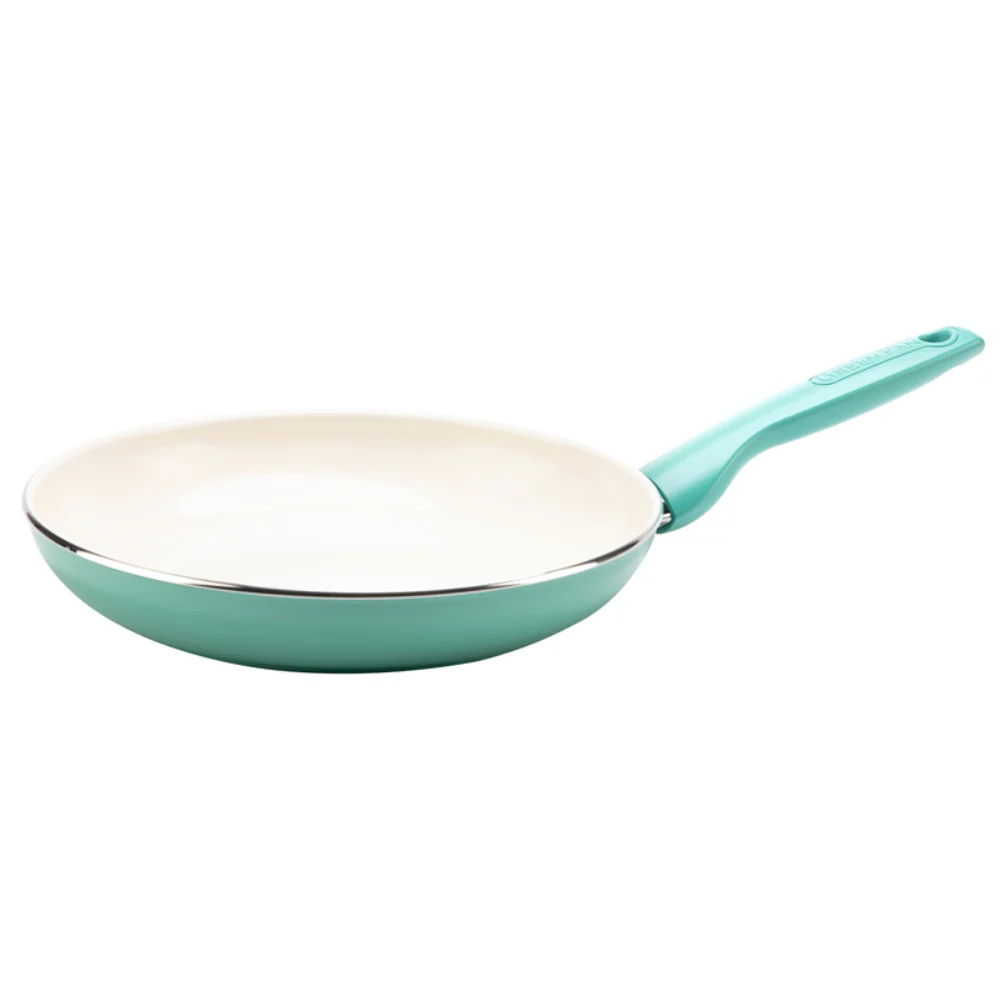 Sartén de aluminio con revestimiento cerámico GreenPan Rio de 10 pulgadas en color turquesa