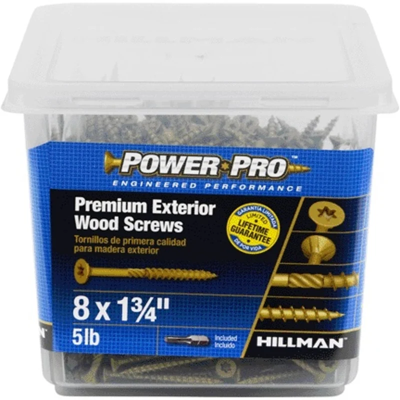 Tornillos para terraza de primera calidad con revestimiento cerámico y cabeza plana en forma de estrella Hillman Power Pro...