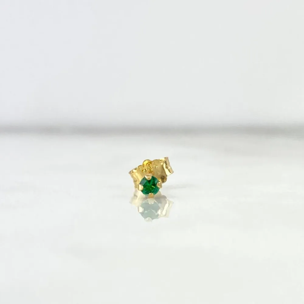 Desplantador de Malezas Piercing Chispa Lineal 0.25gr / 0.7cm / Circon Verde Broche Mariposa Oro Amarillo (Joya) ©