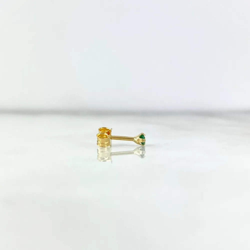 Desplantador de Malezas Piercing Chispa Lineal 0.25gr / 0.7cm / Circon Verde Broche Mariposa Oro Amarillo (Joya) ©