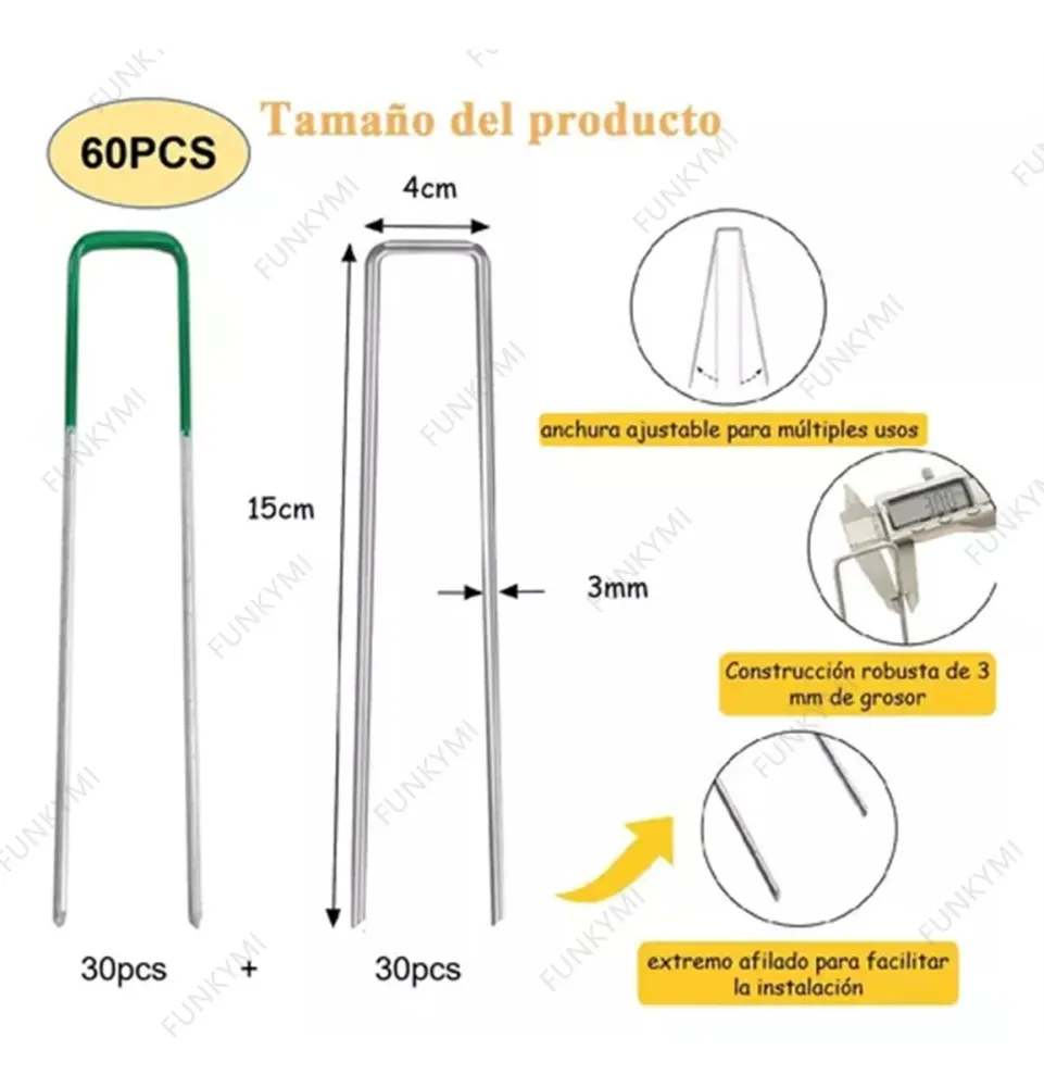 Podadora de Bypass para Setos Estacas Jardín Césped Grapas De Paisaje Galvanizada 60pcs Grado B