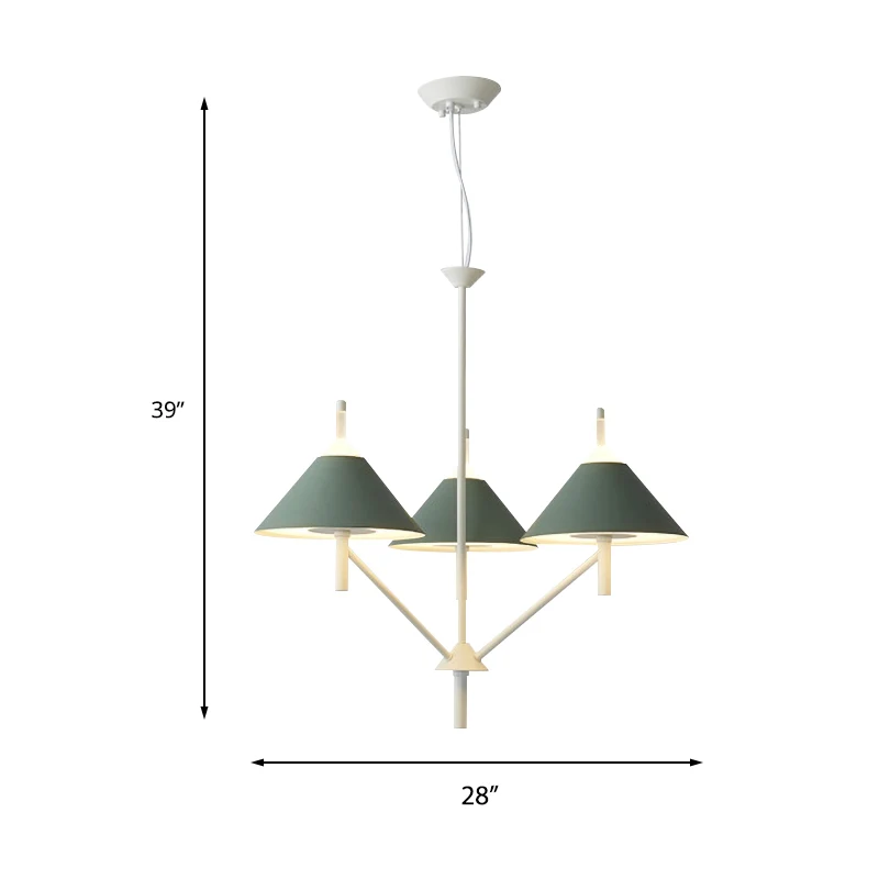 Bebedero de Cristal para Lampada sospensione metallica conica stile semplice per ristorante camera da letto