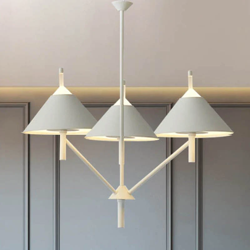 Bebedero de Cristal para Lampada sospensione metallica conica stile semplice per ristorante camera da letto