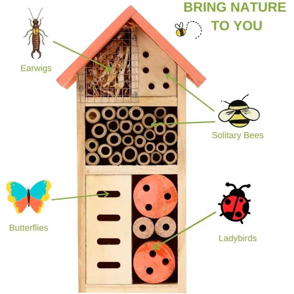 Casita de insectos para pared 26x13x8,5 cm Material Reciclado