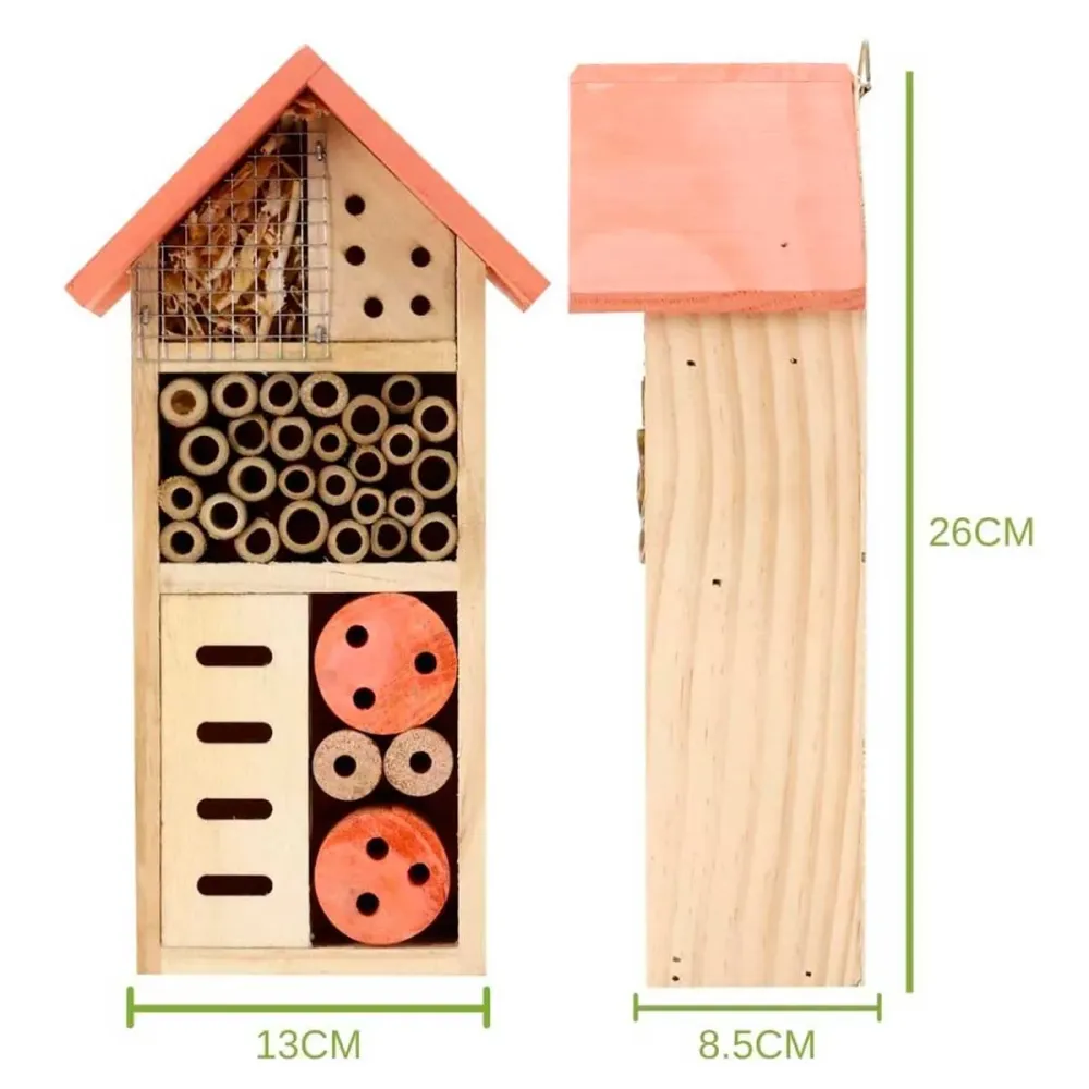 Casita de insectos para pared 26x13x8,5 cm Material Reciclado