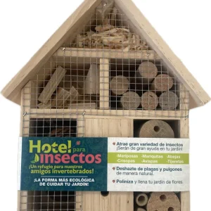 Hotel De Insectos Easy-bug, Madera Certificada Fsc. Techo Madera Auténtico. Ideal para Principiantes