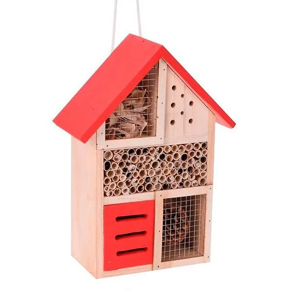 Hotel para insectos madera rojo Ideal para Principiantes