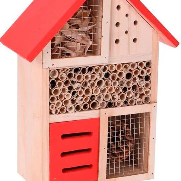 Hotel para insectos madera rojo Ideal para Principiantes